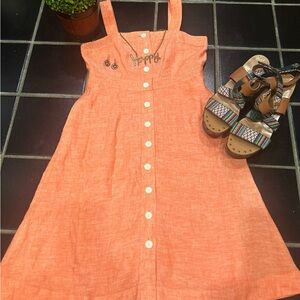 🔥CLASSY SQUARE NECK LINEN FIT & FLARE DRESS